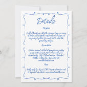 Hand getrokken grillige blauwe kleurrijke funky br kaart (Achterkant)