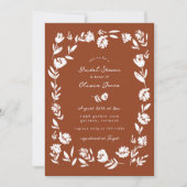 Hand getrokken grillige bloem rand Vrijgezellenfee Kaart (Voorkant)