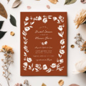 Hand getrokken grillige bloem rand Vrijgezellenfee Kaart