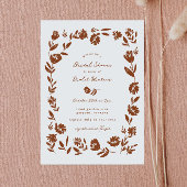 Hand getrokken grillige bloem rand Vrijgezellenfee Kaart