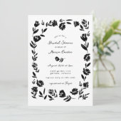 Hand getrokken grillige bloem rand Vrijgezellenfee Kaart (Staand voorkant)