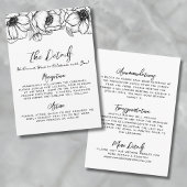 Hand getrokken grillige bloemen bruiloft details informatiekaartje