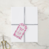 Hand getrokken grillige bloemen dank u Label Cadeaulabel (Met Touw)