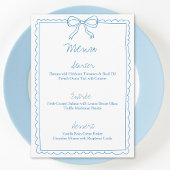 Hand getrokken grillige Blue Bow Sketch Vrijgezell Menu