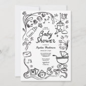 Hand getrokken grillige boeken voor Baby, Baby sho Kaart (Voorkant)