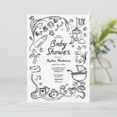 Hand getrokken grillige boeken voor Baby, Baby sho Kaart (Staand voorkant)