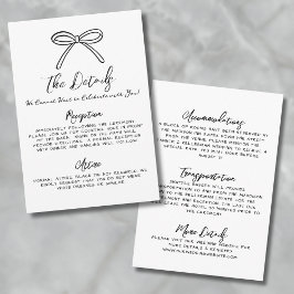 Hand getrokken grillige bruiloft details informatiekaartje