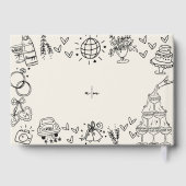 Hand getrokken  grillige bruiloft gastenboek (Achterkant)