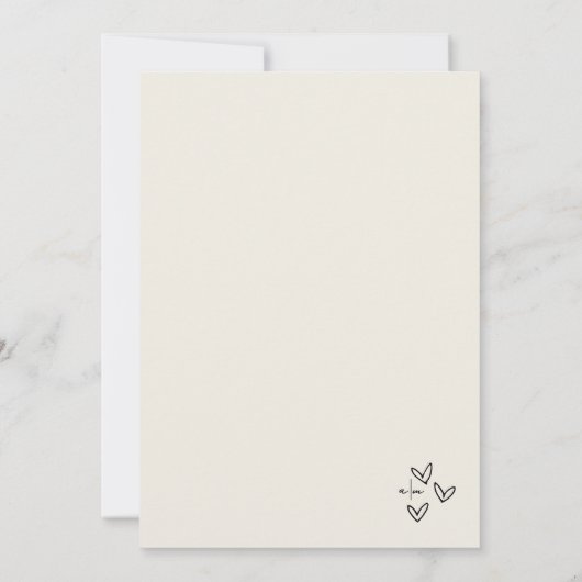 Hand getrokken  grillige bruiloft kaart (Achterkant)