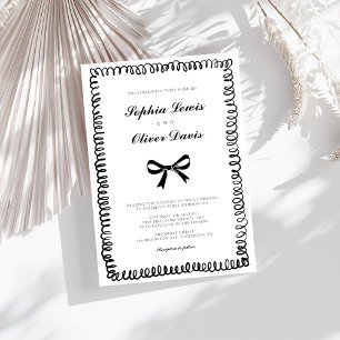 Hand getrokken grillige bruiloft kaart