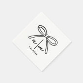 Hand getrokken grillige bruiloft Monogram servette Servet (Hoek)