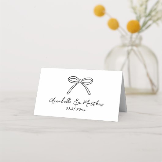 Hand getrokken grillige bruiloft plaatskaartje (Achterkant)