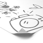 Hand getrokken grillige bruiloft welkom teken poster (Hoek)