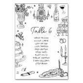 Hand getrokken grillige bruiloft zitkaart kaart (Voorkant)