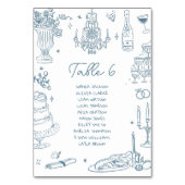 Hand getrokken grillige bruiloft zitkaart kaart (Voorkant)