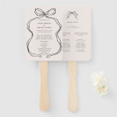 Hand getrokken grillige ceremonie programma Hand F Handwaaier (Voorkant en achterkant)