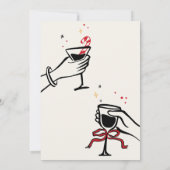 Hand getrokken grillige cocktail kerstfeest kaart (Achterkant)