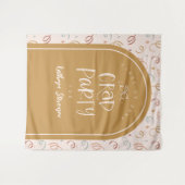 Hand getrokken grillige Confetti Afstudeerder Part Wandkleed (Voorkant (horizontaal))