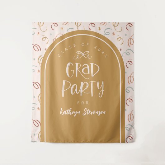 Hand getrokken grillige Confetti Afstudeerder Part Wandkleed (Voorkant)