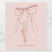 Hand getrokken grillige Coquette Bow Vrijgezellenf Wijn Etiket (Enkel label)