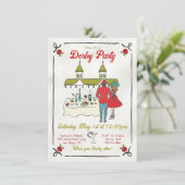 Hand getrokken grillige derby partij kaart (Staand voorkant)