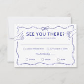 Hand getrokken grillige Doodle bruiloft RSVP Kaartje (Voorkant)