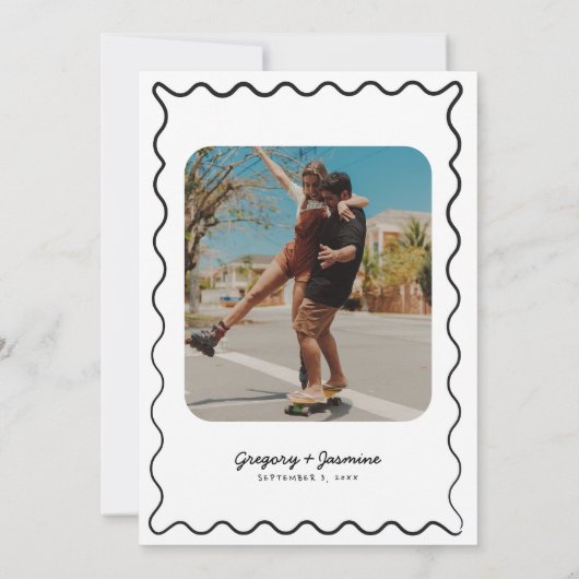 Hand getrokken grillige eigenzinnige foto kalender save the date (Achterkant)