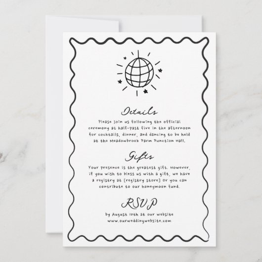 Hand getrokken grillige eigenzinnige handgeschreve kaart (Achterkant)