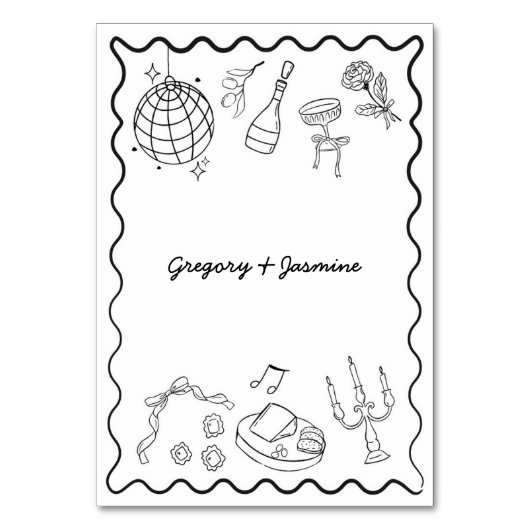 Hand getrokken grillige eigenzinnige handgeschreve kaart (Achterkant)