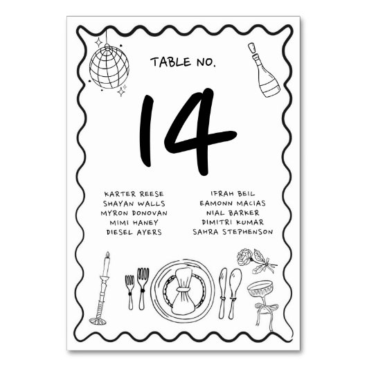 Hand getrokken grillige eigenzinnige handgeschreve kaart (Voorkant)