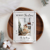 Hand getrokken grillige foto kerst feestdagenkaart