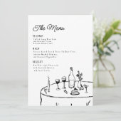 Hand getrokken grillige funky minimalist menu (Staand voorkant)