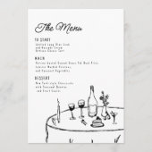 Hand getrokken grillige funky minimalist menu (Voorkant)