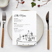 Hand getrokken grillige funky minimalist menu