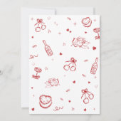 Hand getrokken grillige Galentine's Party uitnodig Kaart (Achterkant)