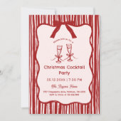 Hand getrokken grillige gestripte Lijst kerst Kaart (Voorkant)