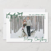 Hand getrokken grillige groene vrolijke kerst feestdagenkaart (Voorkant)