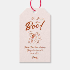 Hand getrokken grillige Halloween bruiloft Cadeaulabel