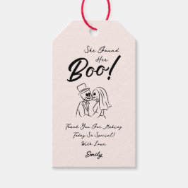 Hand getrokken grillige Halloween bruiloft Cadeaulabel