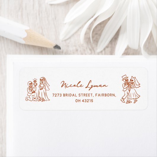 Hand getrokken grillige Halloween bruiloft douche Etiket (Insitu)