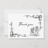 Hand getrokken grillige Halloween Vrijgezellenfees Bedankkaart (Voorkant)