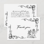 Hand getrokken grillige Halloween Vrijgezellenfees Bedankkaart (Voorkant / Achterkant)