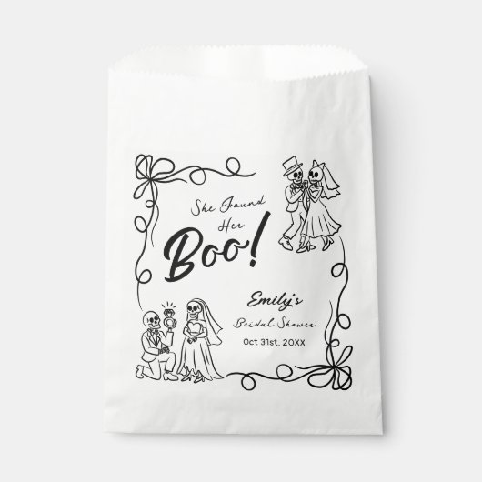 Hand getrokken grillige Halloween Vrijgezellenfees Bedankzakje (Voorkant)