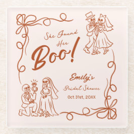 Hand getrokken grillige Halloween Vrijgezellenfees Glazen Onderzetter