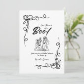 Hand getrokken grillige Halloween Vrijgezellenfees Kaart (Staand voorkant)