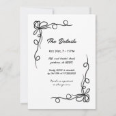 Hand getrokken grillige Halloween Vrijgezellenfees Kaart (Achterkant)