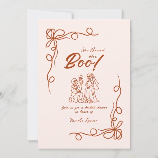 Hand getrokken grillige Halloween Vrijgezellenfees Kaart (Voorkant)