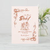 Hand getrokken grillige Halloween Vrijgezellenfees Kaart (Staand voorkant)