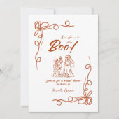 Hand getrokken grillige Halloween Vrijgezellenfees Kaart (Voorkant)