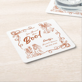 Hand getrokken grillige Halloween Vrijgezellenfees Kartonnen Onderzetters